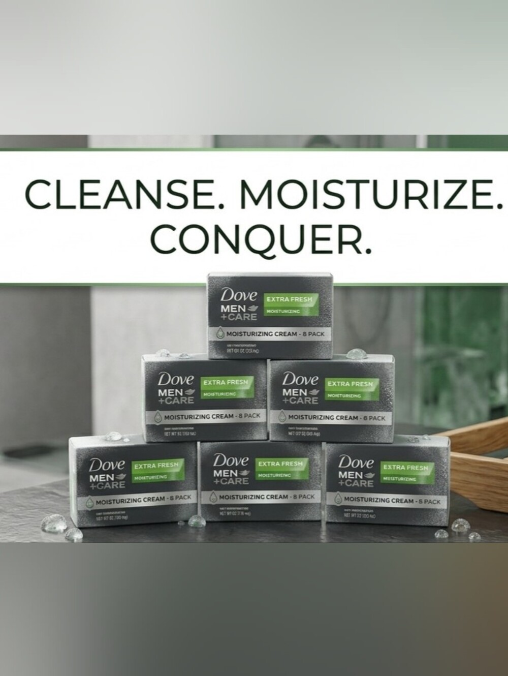 Dove Men+Care Extra Fresh Moisturizing Cream - 8 Pack Bundle (NWT)